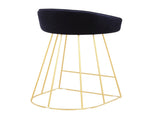 Contemporary Counter Stool in Gold with Blue Velvet - Set of 2 B202P221840