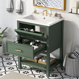 24'' Vanity with Top Sink, Modern Storage Cabinet with 2 Drawers, Single Sink N710P191968F