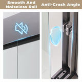 56-60" W 72" H Tempered Glass with Explosion Proof Film, Aluminum Frame Double Sliding Shower Door, W1675P288871