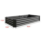 ZUN Raised Garden Bed Outdoor, 6×3×1ft , Metal Raised Rectangle Planter Beds for Plants, Vegetables, and 48218815