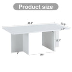 ZUN 44.8 Inch White MDF Coffee Table - Modern Luxury, Stable Triangular Support.The coffee table is made W1512P282531