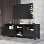 ZUN 70.08 Inch Length Black TV Stand for Living Room and Bedroom, with 2 Drawers and 4 High-Capacity W881P242551