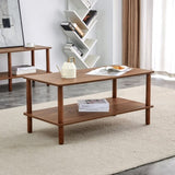 Modern 2-Tier Coffee Table for Living Room Furniture,Rectangular Center Table with Open Storage W3226P279108