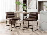 Milos Upholstered 26-inch Counter Height Stools, Set of 2, Antique Brown T2574P245861