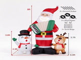 8FT Inflatable Christmas Santa Accordion Player with LED Lights & Music, Snowman Reindeer Outdoor 43276513