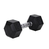 20LB HDRS Rubber Coated Solid Cast Iron Dumbbell with Contoured Chrome Handle, Hexagon 03299427