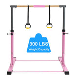 ZUN Gymnastic Bar Set Gymnastics Horizontal Bar Gymnastics Kip Bar for Kids Home Use, Pink 46810802