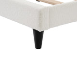 Lambswool Petal Headboard Bed Frame Cream Style Bedroom Soft Bed with Atmosphere Light, Queen N769P272030W
