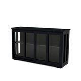 Kitchen Storage Stand Cupboard With Glass Door-Black W28215277