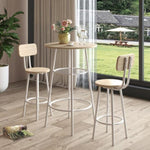 ZUN Bar table, equipped with 2 bar stools , with backrest and partition W57868876