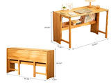 Bamboo Folding Desk, Space-Saving Computer Desk for Small Spaces, Foldable Study Table for Bedroom, 40986304