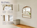 Filigree 20x30 Gold Arched Large Wall Mirror for Bathroom or Living Room 82430139