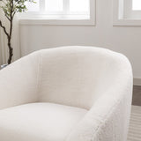 Luzern Modern Upholstered Accent Chair, 360&deg Swivel, OFF-White T2574P184964