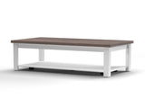 48 inch Hampton Coffee Table, No Assembly Required, Jasmine Whitewash and Barnwood Finish B108131544