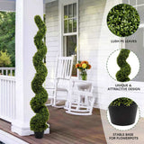 Outdoor uv resistant plastic boxwood topiary bonsai artificial spiral tree plant 180cm 2pcs/set W2945P279013
