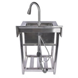 Silver Free Standing Stainless Steel Commercial Sink Utility Sink 23.6 for Restaurant, 66127683
