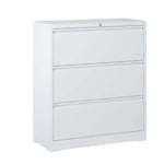 ZUN Lateral File Cabinet 3 Drawer, White Filing Cabinet with Lock, Lockable File Cabinet for Home 01157395