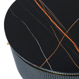 Modern Round Coffee Table with 2 large Drawers Storage Accent Table WF311606AAB