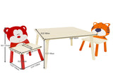 Kids Table and 2 Chairs Set, 3 Pieces Toddler Table and Chair Set, Wooden Activity Play Table Set 61497524