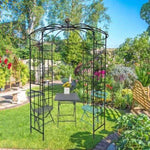 ZUN Metal Garden Arch Iron Garden Arbors Gazebo Dia81.3'' x 114.2'' High Birdcage Shape Pergola Pavilion 13516553