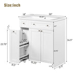 ZUN 30-Inch White Bathroom Vanity with Ceramic Sink Combo, Abundant Storage Cabinet - 2 Soft close Doors WF532032AAK