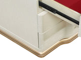 Lexington 3-Drawer Nightstand in Beige with Textured Finish and Gold Finish Handles B009P450613