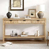 U_STYLE Fir Veneer Modern Stylish Console Table with Honeycomb Design,Suitable for Study,Entryway, N711P230811O
