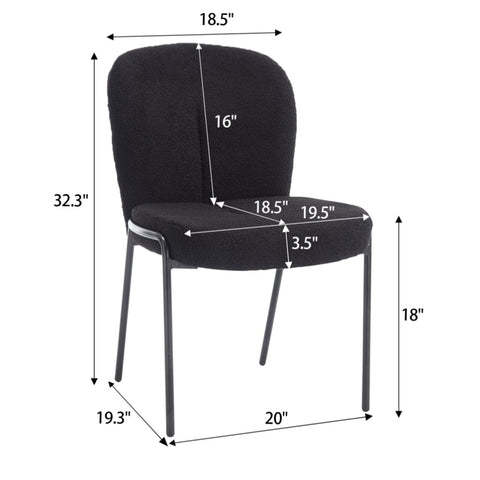 ZUN Heng Ming iron foot dining chair, no armrest, high back, suitable for dining room, living room, W212P178574