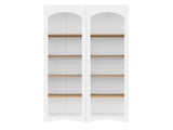 ON-TREND Free Standing 5 Tier Bookshelves, Bookcases Set of 2, Farmhouse Two-Tone Storage Cabinet N721P245734K