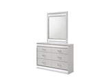 Glam Modern Style Mirror Made with Wood in White B009P243213
