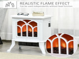 750W/1500W 17 inch Electric Fireplace Heater-White 71229355