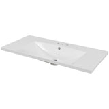 ZUN 36" Single Bathroom Vanity Top with White Basin, 3-Faucet Holes, Ceramic, White N725P171539K