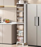 Small Narrow Storage Cabinet with Doors and Shelves Slim Waterproof Bathroom Storage Organizers 01685887