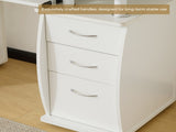 Embossed White Particle Board with Melamine Laminate 1155574cm One-Door Three-Drawer Computer Desk 28344115