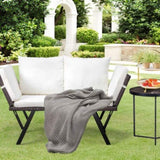 Outdoor Sofa, Woven Rattan Patio Furniture, Convertible Daybed or Double Chair with Adjustable 74062120