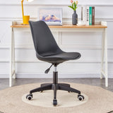 ZUN Modern family black Office chair, adjustable 360 &deg; swivel chair engineering plastic armless swivel W1151119885