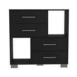 ZUN Brooks 2-Shelf 4-Drawer Dresser Black Wengue B06280608