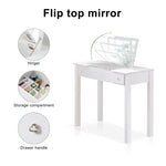 ZUN Accent White Vanity Table with Flip-Top Mirror and 2 Drawers, Jewelry Storage for Women Dressing 17056944