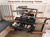 New Large Mirror Vanity Desk for Bed room , Modern Makeup Vanity Set with Power Outlet and Hair 39453746