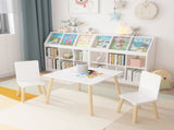 Kids Table and 2 Chairs Set, 3 Pieces Toddler Table and Chair Set, Wooden Activity Play Table Set 46335211