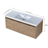 48 Inch Bathroom Cabinet With Sink,Soft Close Doors and Drawer,Float Mounting Design,48x18 W99984814