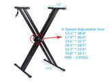 Dual-tube X-Shape Keyboard Stand Black 60826667