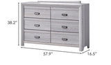 1pc Contemporary Six Drawers Dresser Gray Driftwood Finish Rustic Finish Bedroom Wooden Furniture B011P234753