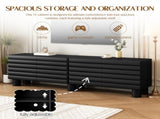 Stylish Thick Wavy Door TV Cabinet with Adjustable Shelves, Cream Style TV Stand with 4 Cabinets for N721P350797B
