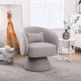 Swivel Accent Chair Armchair, Round Barrel Chair in Fabric for Living Room Bedroom W136194691