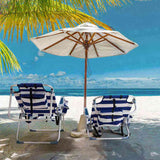 63*65*82cm Short Oxford Cloth Silver White Aluminum Tube Bearing 100kg Beach Chair Blue Stripes 50527506