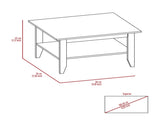 Essential Coffee Table, One Shelf, Four Legs -Black B20091908