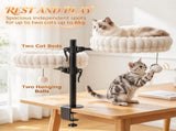 Indoor Cat Desk Hammock Bed, 2 Removable Beds with 2 Hanging Balls for Desk & Window, Holds Up to 24 T3971P612035