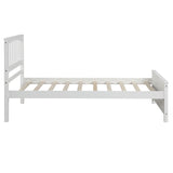 ZUN Wood Platform Bed Twin size Platform Bed, White 88593053