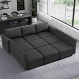 Modular 5-Seater Sectional Sofa with 2 Ottoman, Convertible U Shaped Sofa Couch with with Storage, B2716P356036